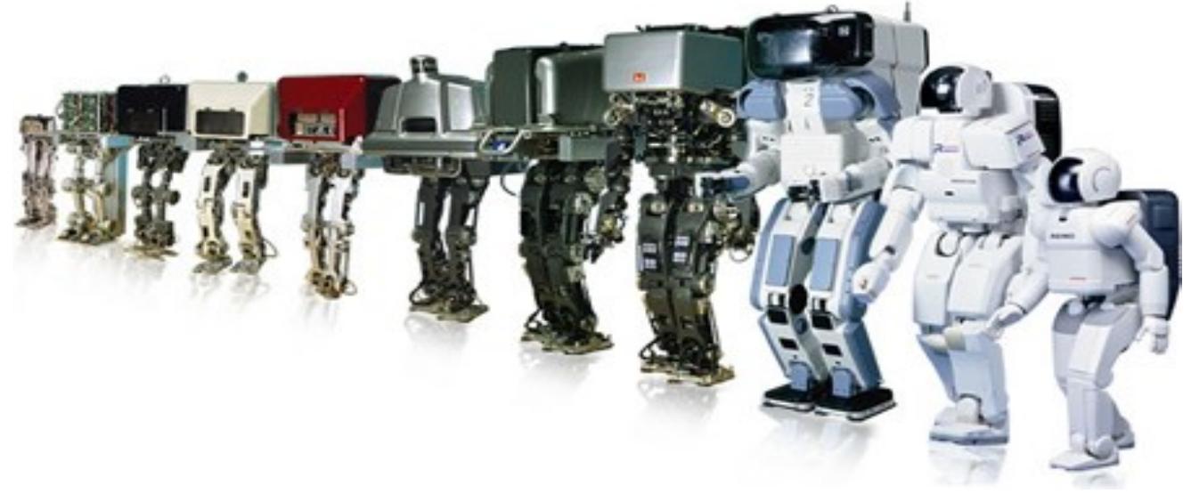Figure 3.1: Asimo robots (Honda Company) are well-known humanoid robots