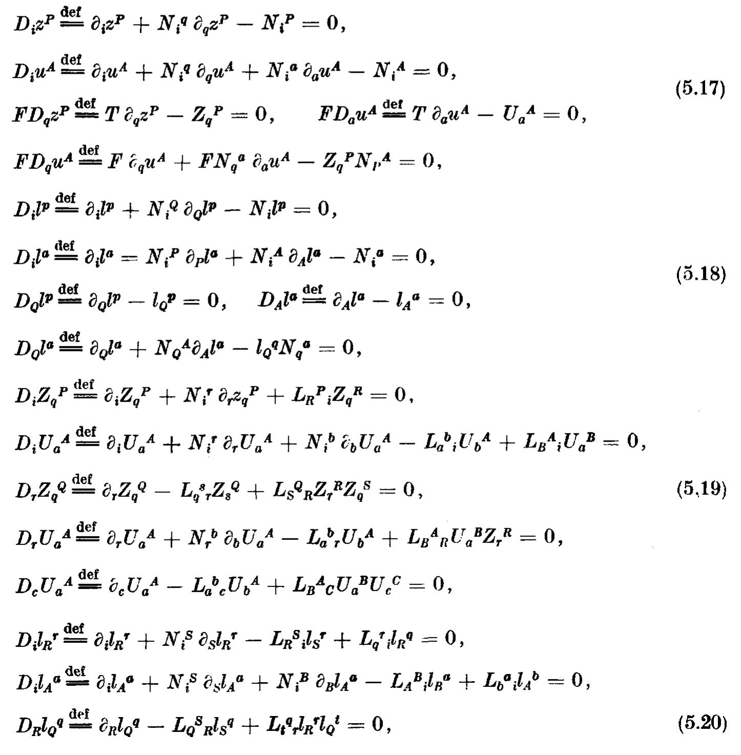 yielding rigorously covariant result under the coordinate transformations and the para- metrical gauge transformations (5.7). Simple direct calculations show that the conditions (5.14) are tantamount to the following list of the requirements: 