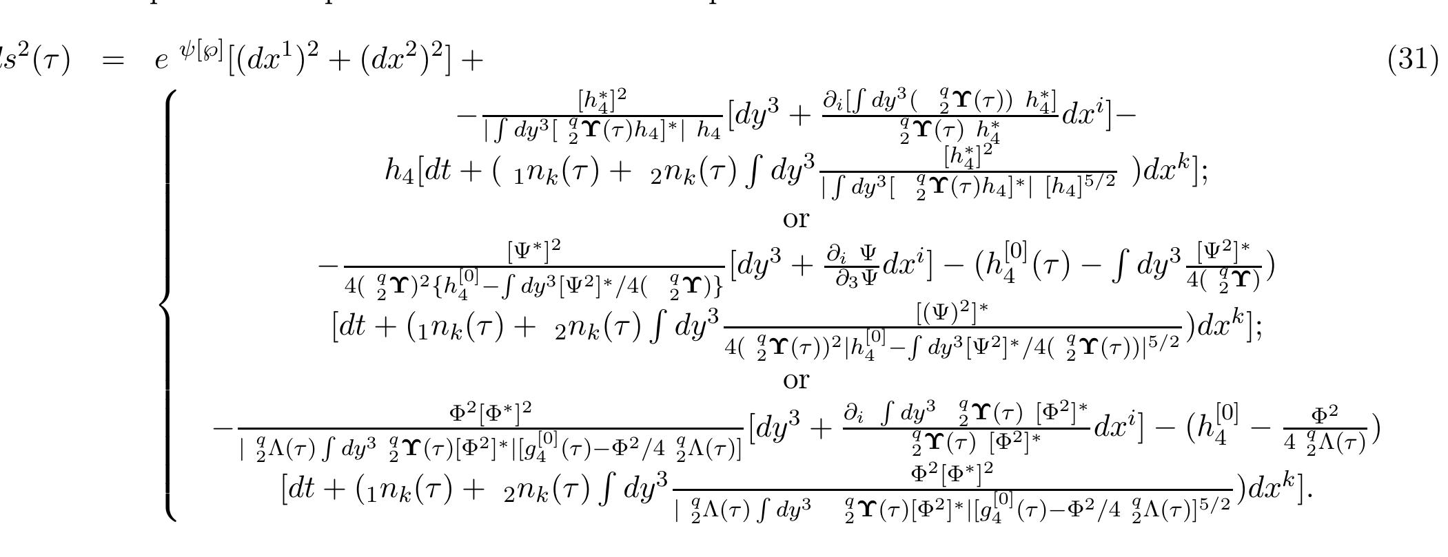 In these formulas, there are used respective generating data: {ha[p], SY (7), 4A(r)} from (A.11); {V[p], SY (7)} from (A.7); and {®[p], 3A(7), $Y (7)} from (A.10). 
