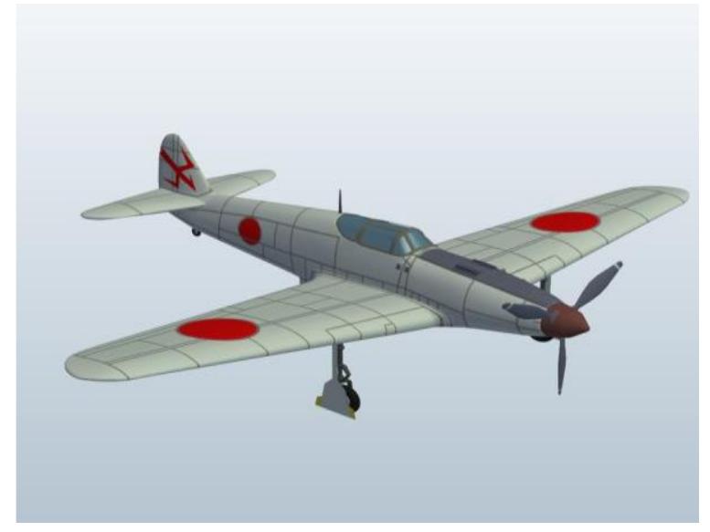with a portion of the parameters of conventional CAD programs. It makes the creation of an aircraft from a previously specified database inventory of aircraft parts (fuselage, wings, and tails) possible. This inventory may consist of parts that the user created. The computer-generated aircraft can be translated, rotated, and even scaled at the user's command. AeroCAD was written to be implemented on a microcomputer with the merit of fast feedback times, printer output, simple operation, and the capability to run AeroCAD on a cost-efficient system. An aircraft designed by CAD is shown in Figure 8.   Figure 8. Aircraft CAD drawing [35] 
