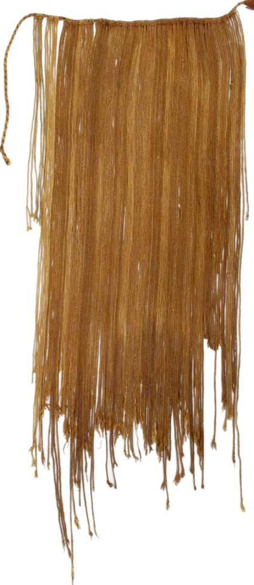 The number one is represented with a figure-eight  FIG. 1 Khipu. Inka, South Coast of Peru, Late Horizon, c. 1450- 1534, cotton and camelid fiber, 77.15 L x 33.97 W cm (30% L x 13% W in). The Textile Museum Collection 2002.33.43, gift of Charles E. Llewellyn, III. Photography by the author.  knot, and numbers two through nine are tied with 
