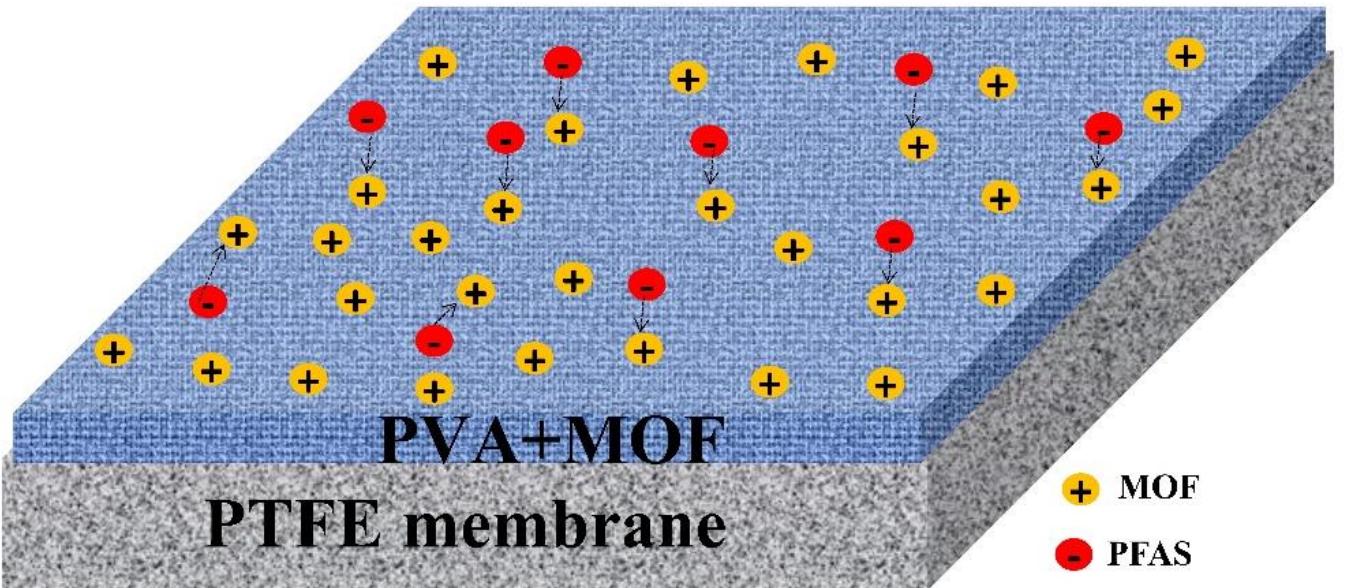 Figure 7. Metal-Organic Framework (MOF) modified PTFE membrane.