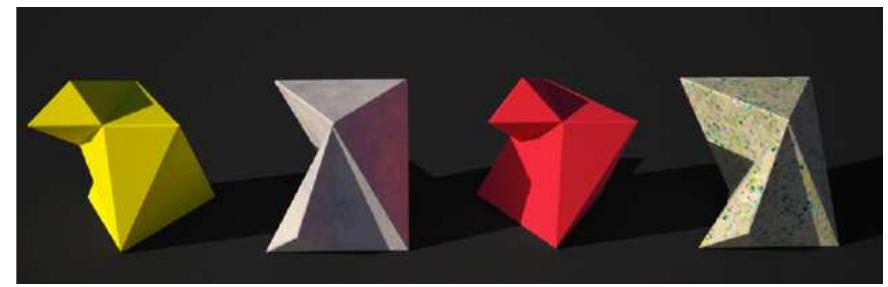 Figure 7. The Pyramid Block ©Authors The outcome of these three processes led to the production of two final blocks. One of which (Figure 7) was produced using a mould made inhouse, at lower cost in QUB’s Polymer Processing Research Centre. This resulted in strong visual outcome but comparatively poor finishing.