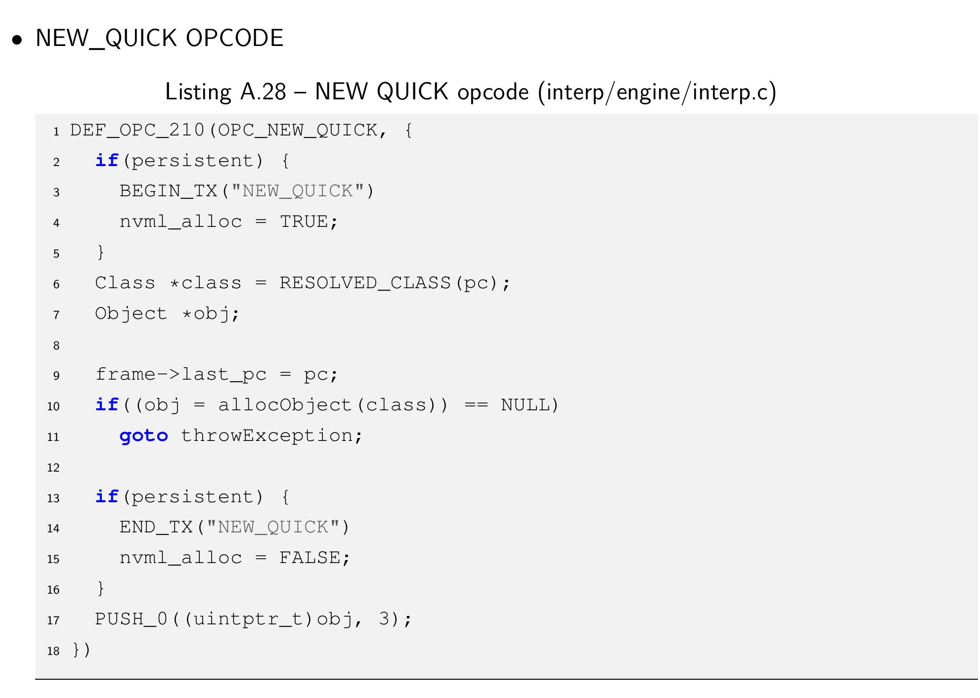 e NEWARRAY OPCODE 