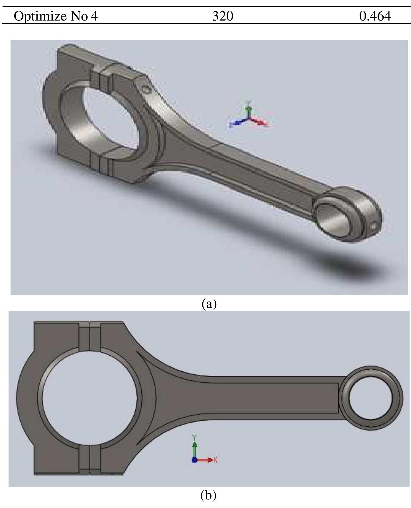 Figure 10: (a) Isometric 3D view of optimized design. (b) Front 3D view of new design. 