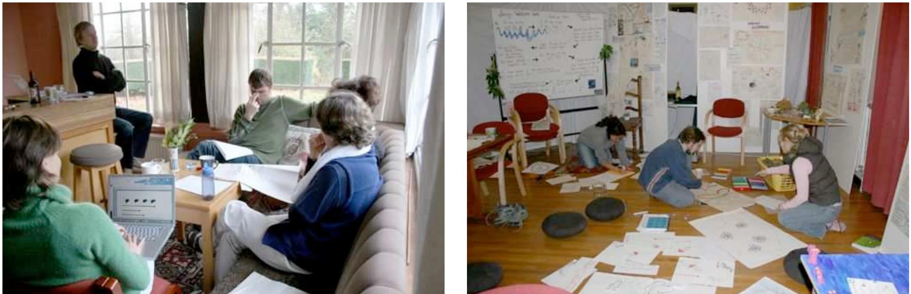 Figure 9: Ujjai worked collaboratively within studio space
 Figure 8: Aiyana met outside their studio space
