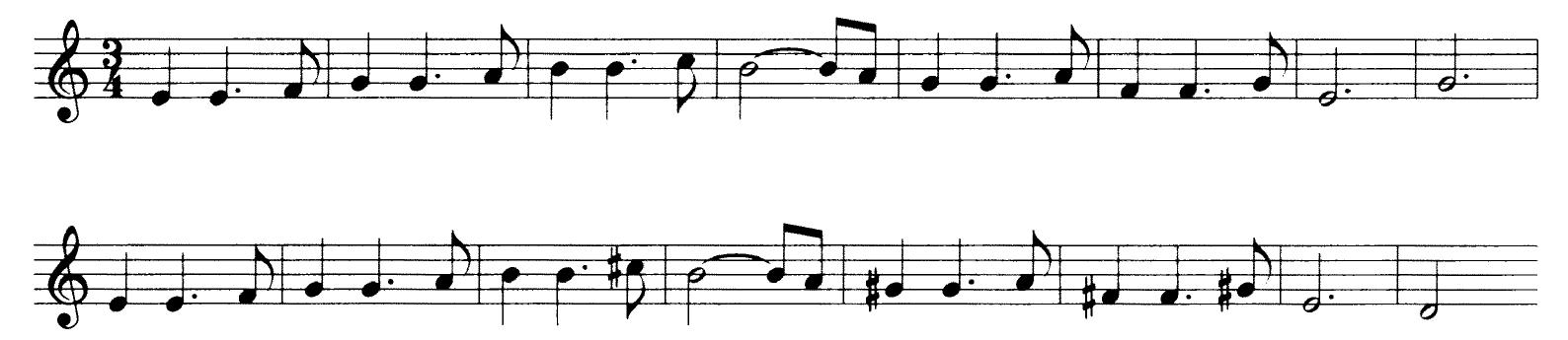 Example 29. “What’ll I Do?,” verse  We have found that Berlin apparently had a deeply-ingrained preference for mediant tonicizations. But before closing this section, it should be noted that these tonicizations often emerge from contexts so conducive to their application, that one senses they would have arisen even were they not manneristic. For example, in the verse of “I Never Had a Chance” (1934), the first eight-bar phrase uses #2 twice as a neighbor-tone embellishment of the third of the tonic triad. The second and final eight-bar phrase begins as did the first, but the second appearance of #2 now precipitates a tonicization of III and a developmental transformation of the melody. Here, the II-phrase seems not so much a stylistic cliché as the creative outgrowth of established material. The refrain of “They Say It’s Wonderful” (1946) anticipates a tonicization of III in more entailed ways. In m. 3, when the tonic chord first appears, 5 is the melodic tone (and the highest pitch thus far in both verse and refrain). Two bars later a stepwise connection is forged with 4, harmo- nized by II’-V7; but 3 does not appear with the subsequent resolution to I, instead the melody continues in a different register with the lower-octave 5. When the eight-bar phrase is subsequently repeated, the ending is altered so that the previ- ously-absent 3 now arrives as the final pitch and is sustained for six quarter-beats. This is followed by the bridge, in which the prior goal-tone, 3, is tonicized in its minor-mode form. The significance of 3 prior to the bridge was not imparted by the melody alone, however: the first tonic chord of each prior phrase was in first inversion (i.e., with 3 in the bass); and the same inversion was used in the third measure of the bridge, which, through simple 6-5 (contrapuntal) motion above the bass, was transformed into III, to initiate its four-bar tonicization. Thus, the III- phrase was forecast by both larger-scale melodic goals and a prominent harmonic inversion. 