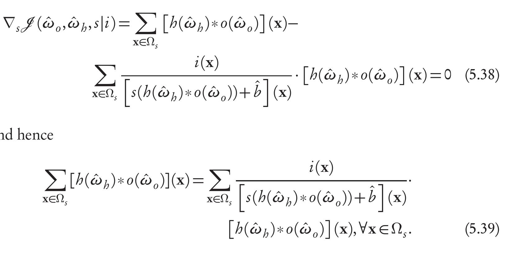 The above equality is possible iff each of the individual terms within the sum are  ters @, and @, are assumed to be known or a priori estimated as describe in the 