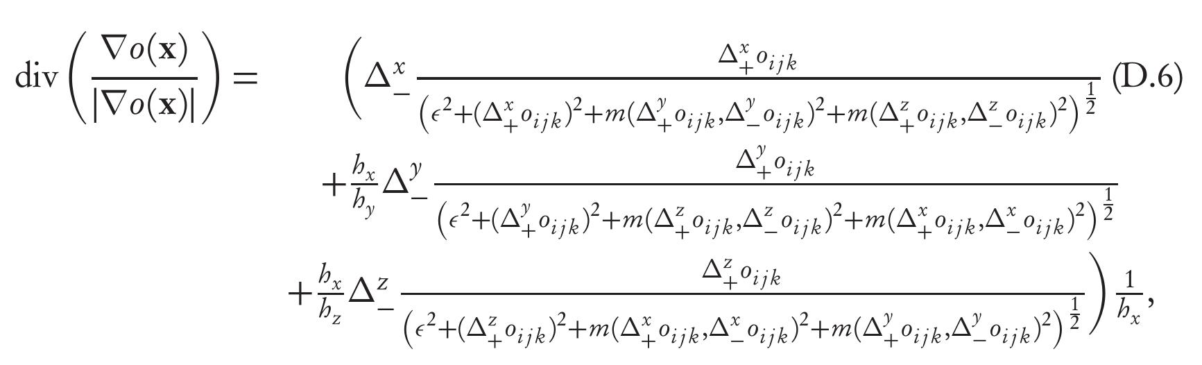 where the numerical forward and backward derivatives are defined as 