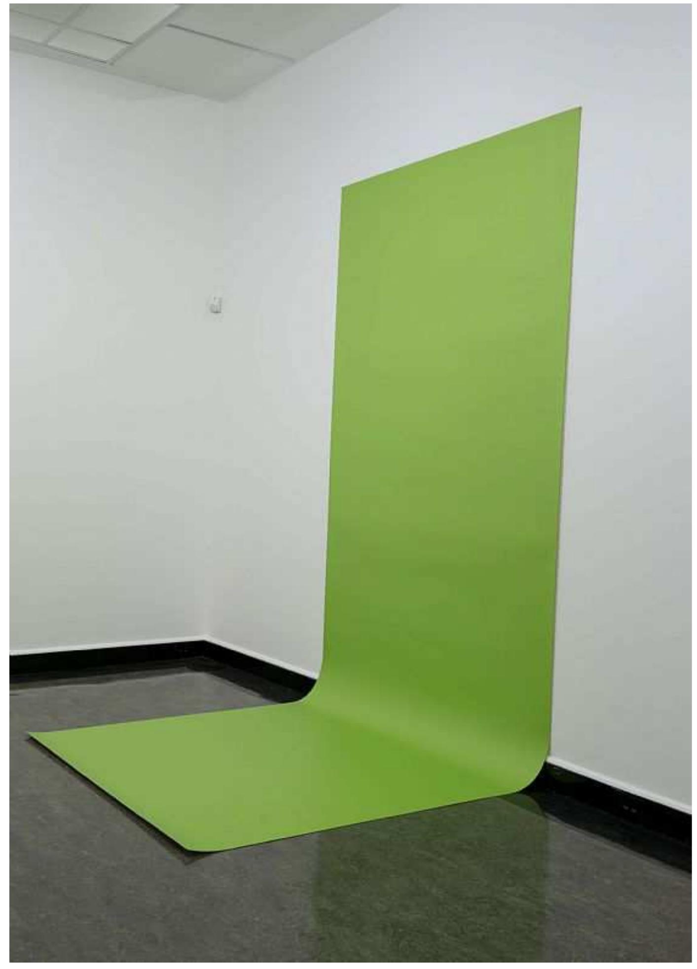 Figure 12: Liz Deschenes Green Screen 4, 2001, Double laminated inkjet print (Front: UV lamination, back: Duratran material). 180.3 x 464.8 cm, Courtesy the artist and Miguel Abreu Gallery, New York 