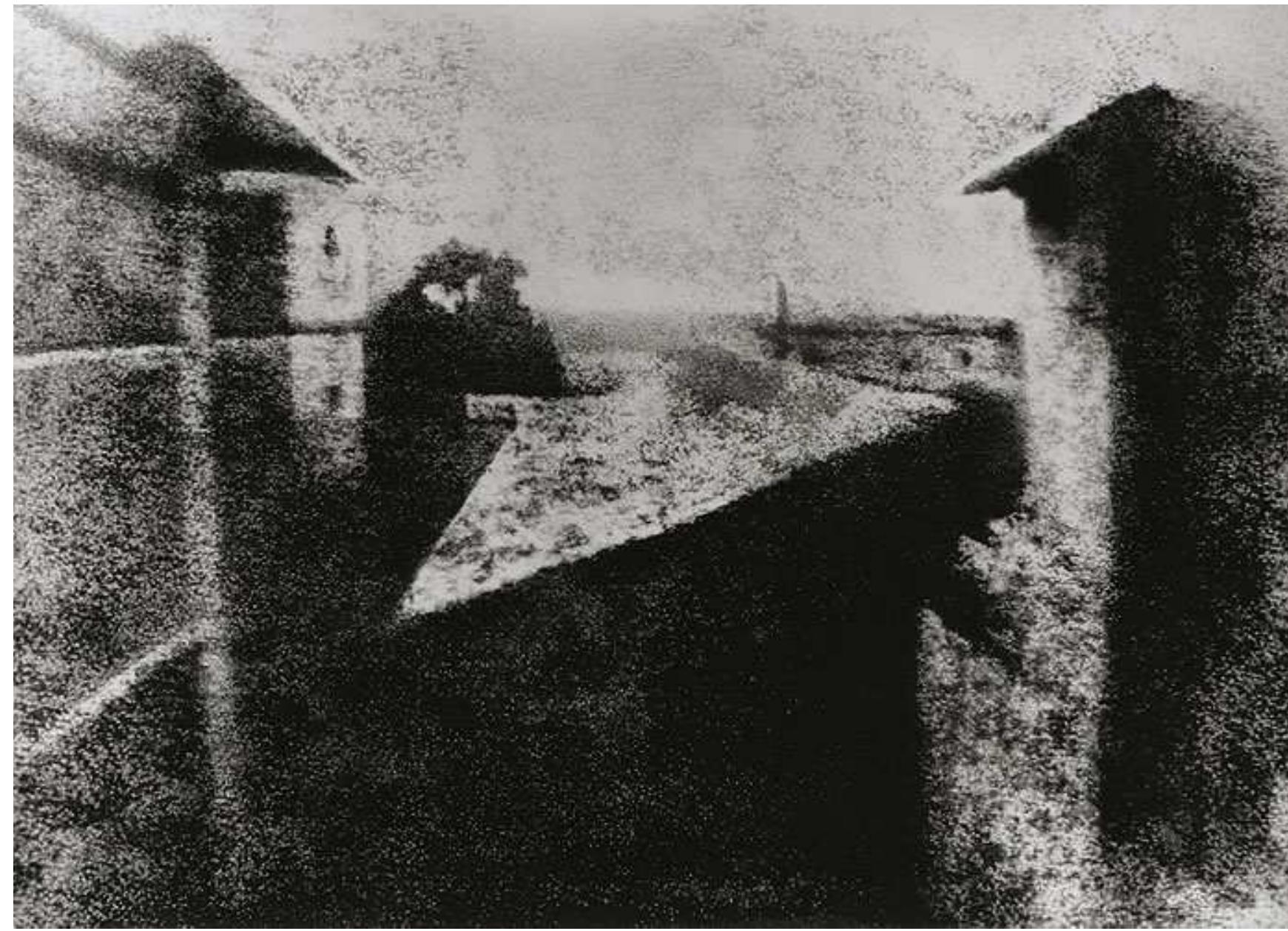 Figure 21: Joseph Nicéphore Niépce, View from the Window at Le Gras, ca. 1826, (Enhanced version 