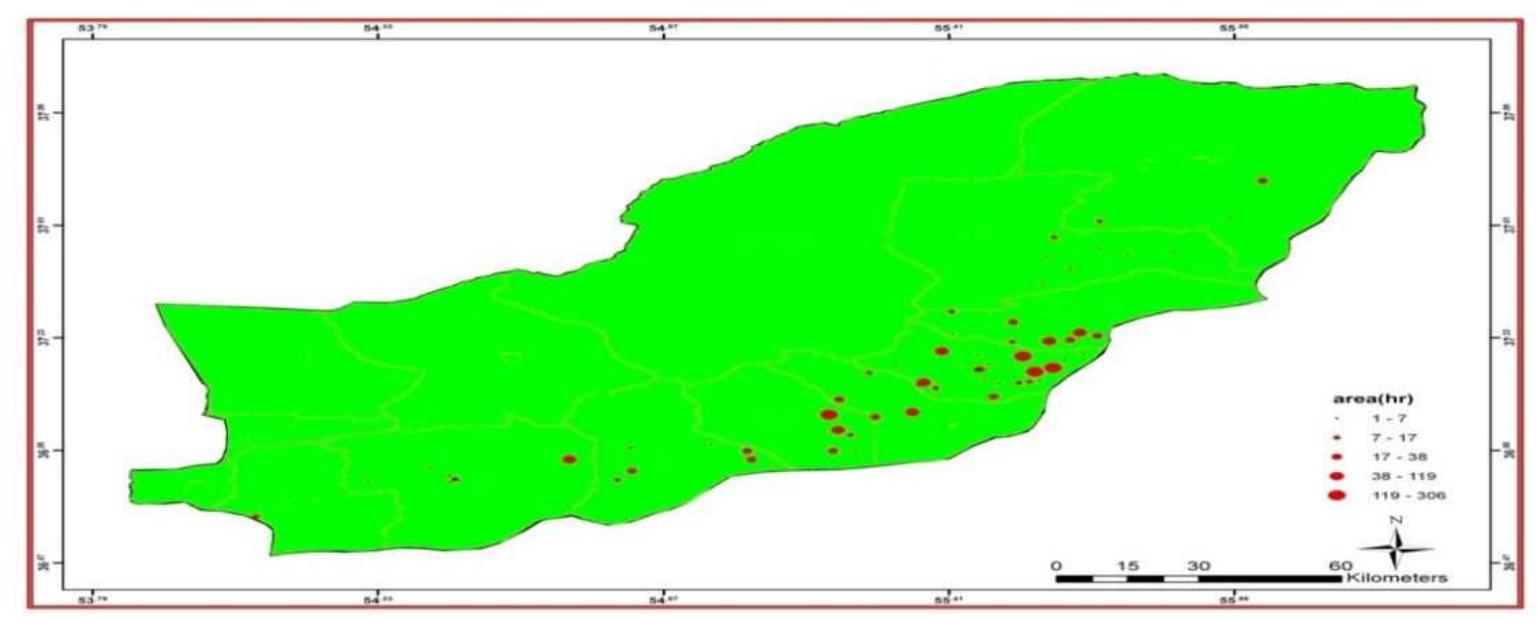 Figure 2. Distribution of fires occurred during 2009-2010.