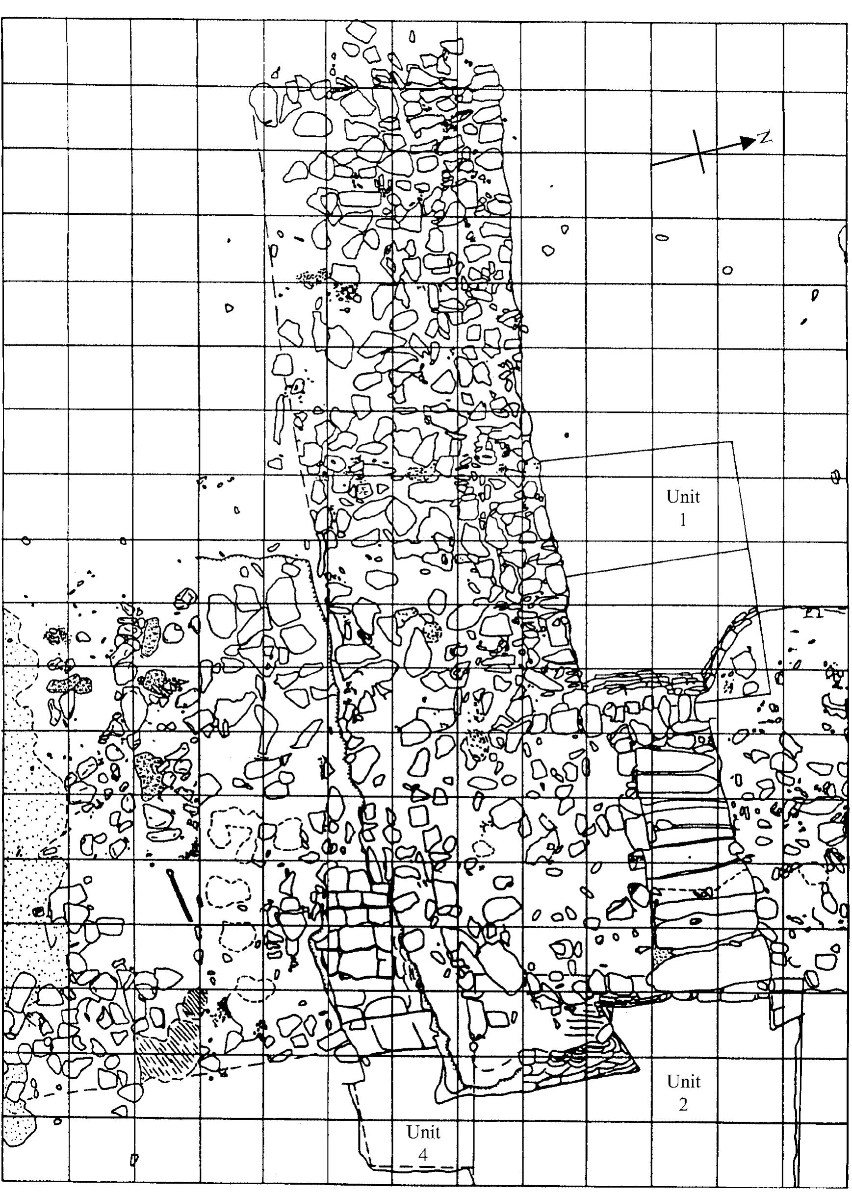 Fig. 4. Detail plan of the entryway, western bastion, and stairway. (Drawn by G. Mumford, D. Donnelly, C. Gil- bert, and Z. McQuinn)