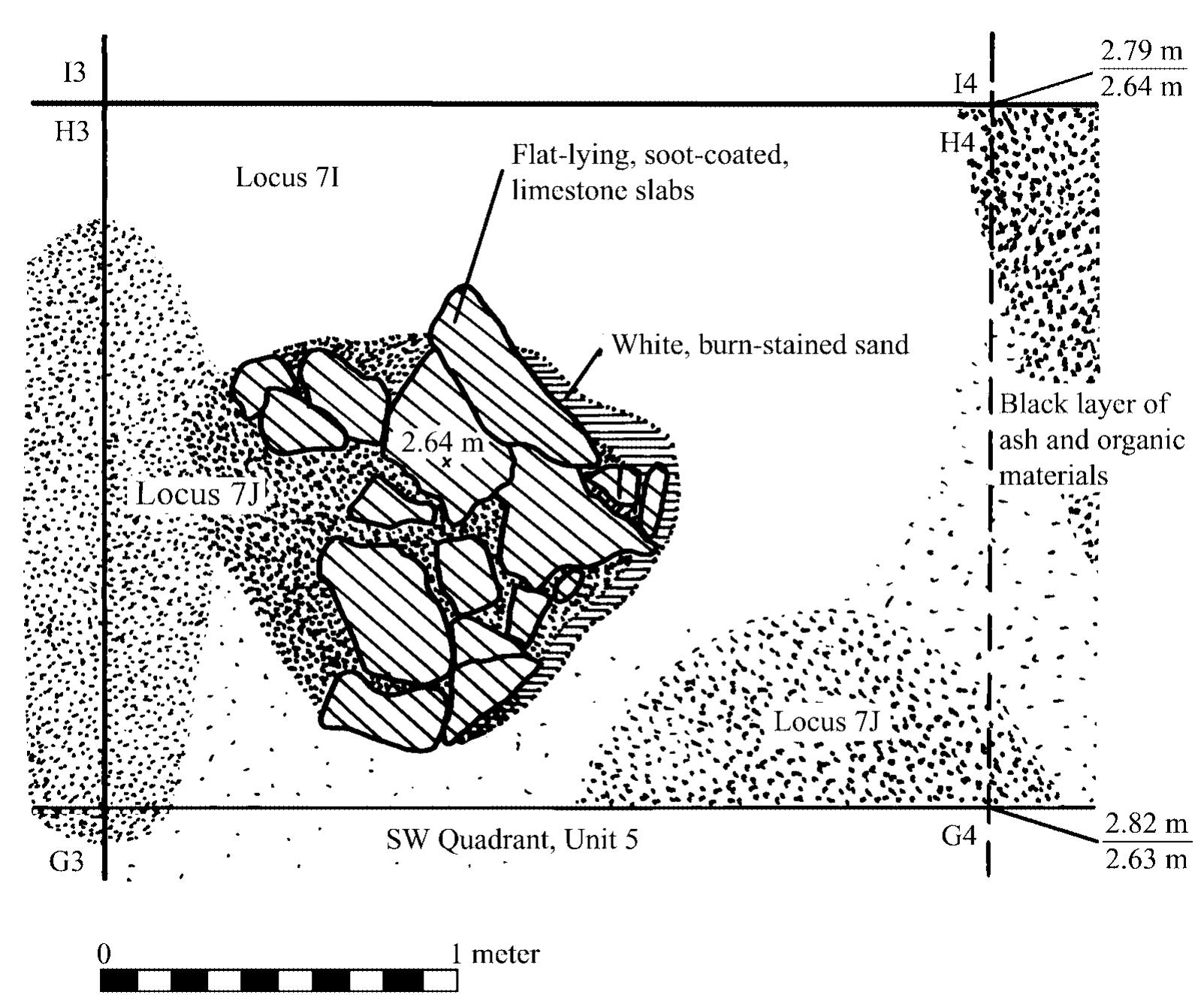 Fig. 9. Detail of a stone-paved hearth on the fort's floor. (Drawn by S. Parcak)