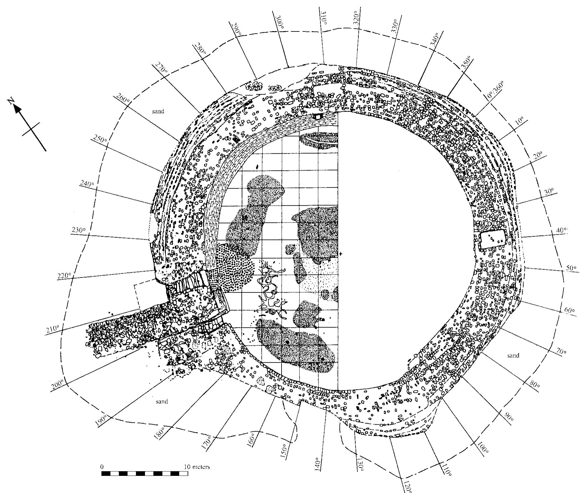 Fig. 12. Top plan of limestone fort at Tell Ras Budran. (Drawn by G. Mumford)