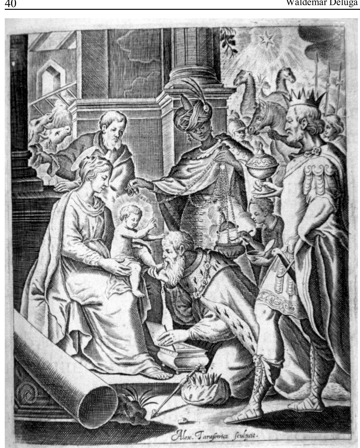 Fig. 9. - Aleksander Tarasewicz, Adoration of the Magi; engraving. National Library, Vilnius 