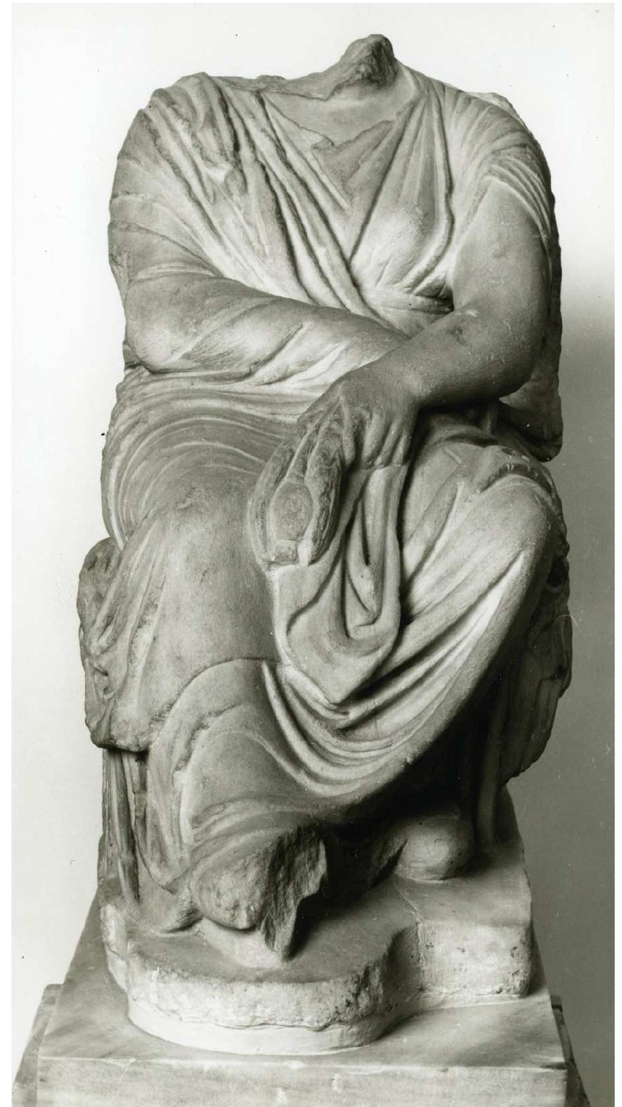 The statues’ approximate date and authorship are relatively easy to discover. The colossal cult images by Damophon of Messene at Lykosoura and Attalos son of Lachares of Athens at Pheneos, datable respectively to the early and late 2nd century B.c.,"° establish the relevant parameters, as does a head in the Agora (6: see Fig. 21, below), apparently from the 