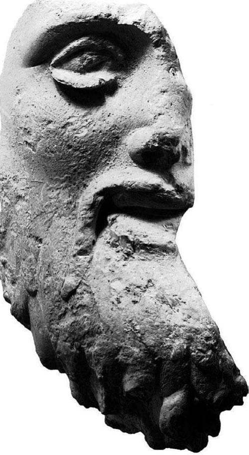 Fig. 20. Roman plaster cast of the head of Aristogeiton (Baiae 174.479) (G. Hellner; © DAI Rome, neg. 1978.1857). 
