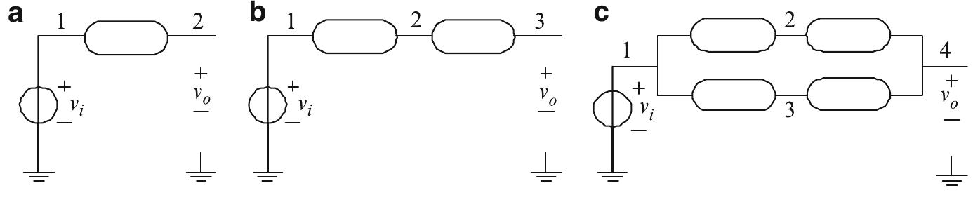 Fig. 1.12 Nullator-equivalent circuits to describe a VF 