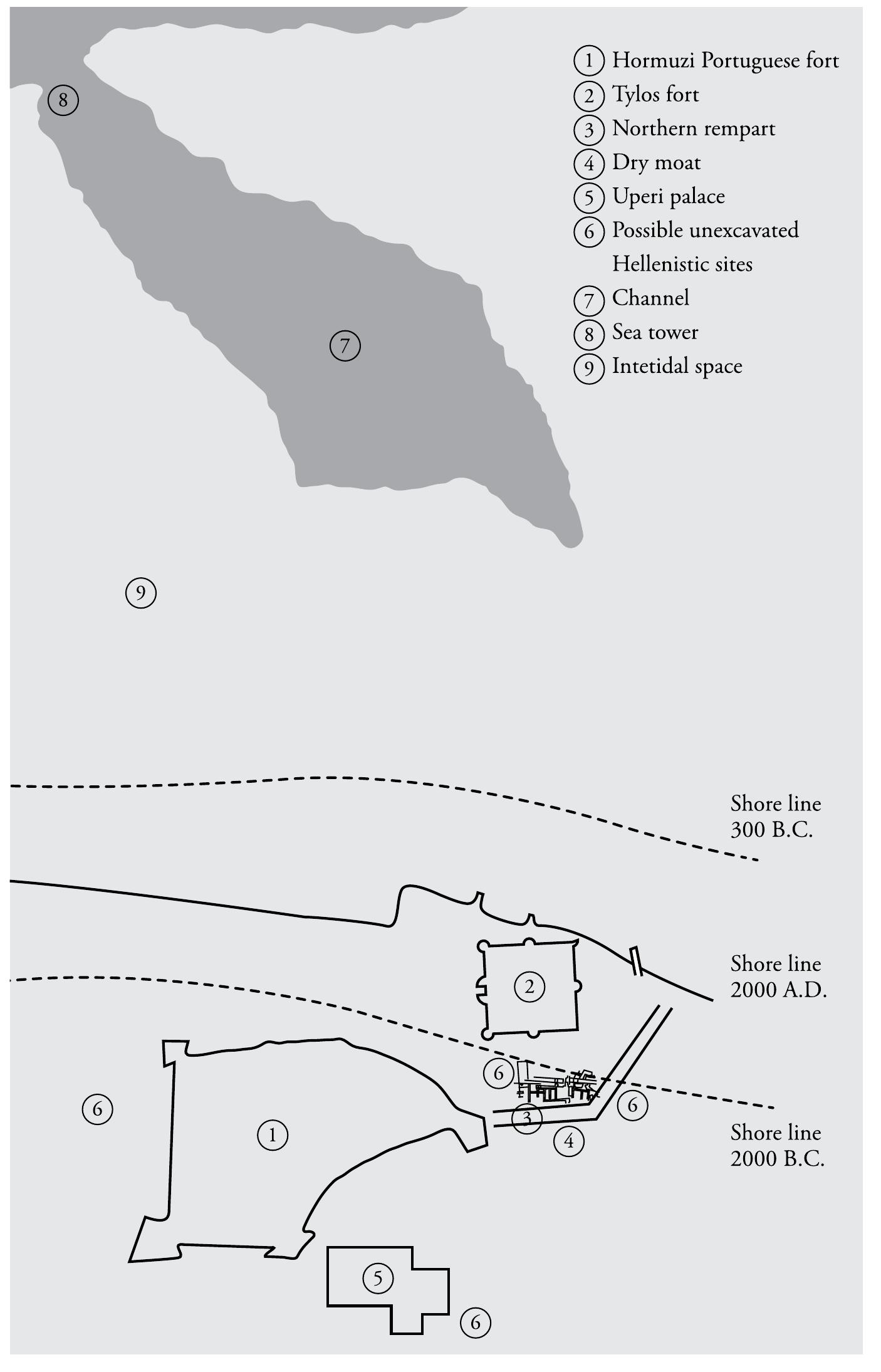 Reconstruction of Qalaat al-Bahrain harbour and shore line 
