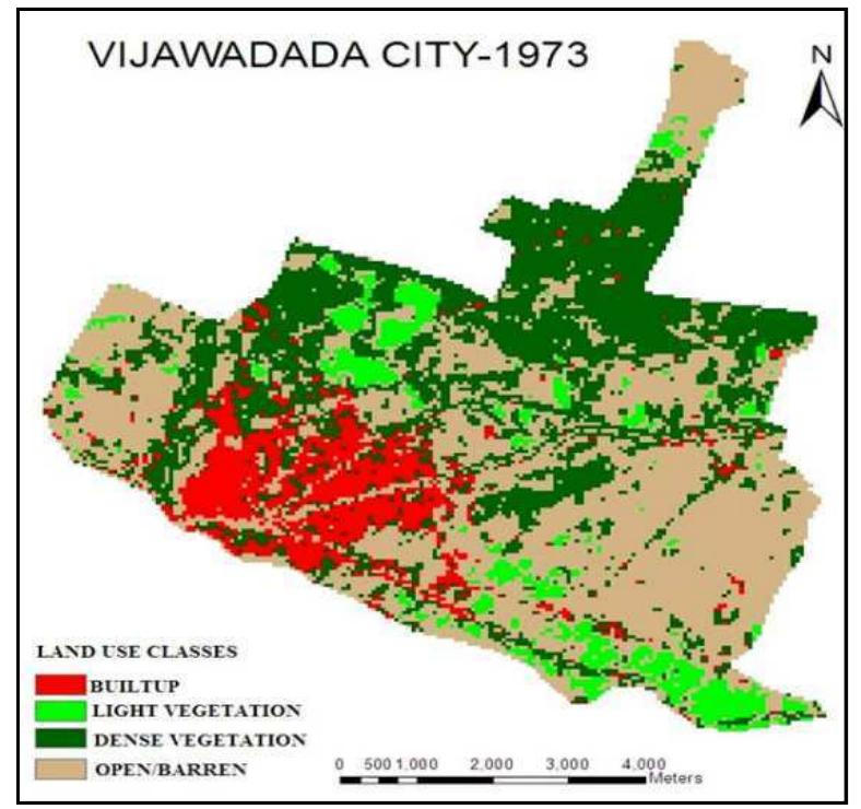 Fig.10. Land use land cover image of Vijayawada city in 1973 