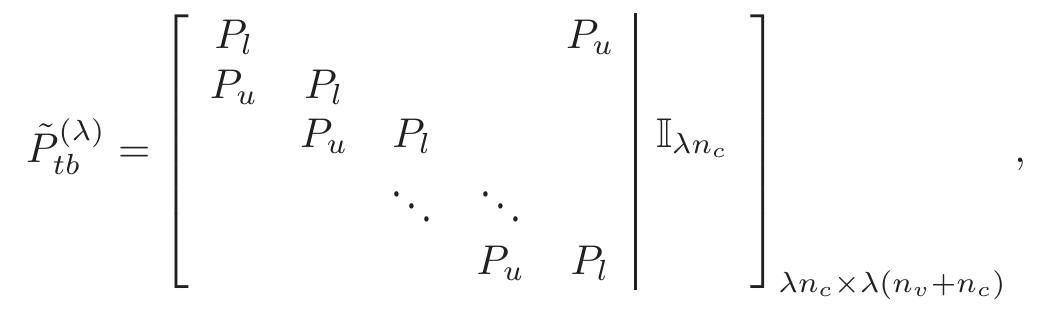 where I,, is the n x n identity matrix. For any \, we can now follow the procedure detailed in Section IV to calculate the A-trapping set number ad for the ensemble of LDPC tail-biting convolutional codes based on the protograph parity- check matrix P?”, 