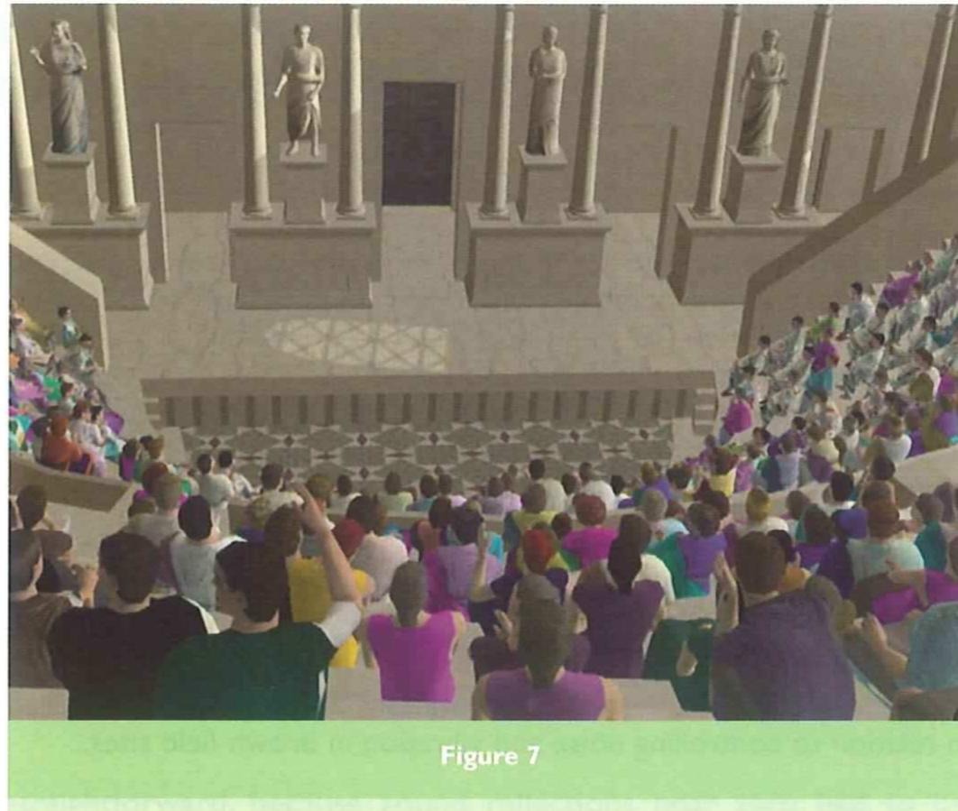 View from a performance in the virtual reconstruction of the Odeon in Aphrodisias 