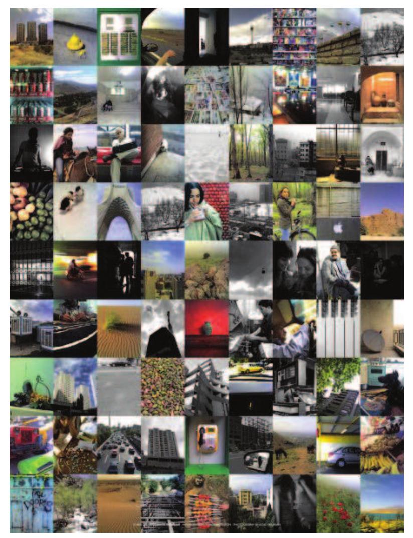 Figure | LGOIT Facebook photo collage of LGOIT photographs (2008).°  struggled to articulate why they photoblog. Cohen found their practices to be grounded in a combination of photographic spontaneity, ‘in- the moment’ instinct, and a general, aesthetic interest in the everyday. His findings foreshadow Murray's (2008) subsequent findings on Flickr, which similarly convey how everyday digital image-making reflects an everyday type of photographic practice that has aesthetic preoccupations rooted in the mundane. As | will discuss below, photobloggers in Iran express both similar and markedly different attitudes towards the everyday and the banal to those highlighted in previous studies of digital photography, photoblogs and Flickr in Western contexts. 