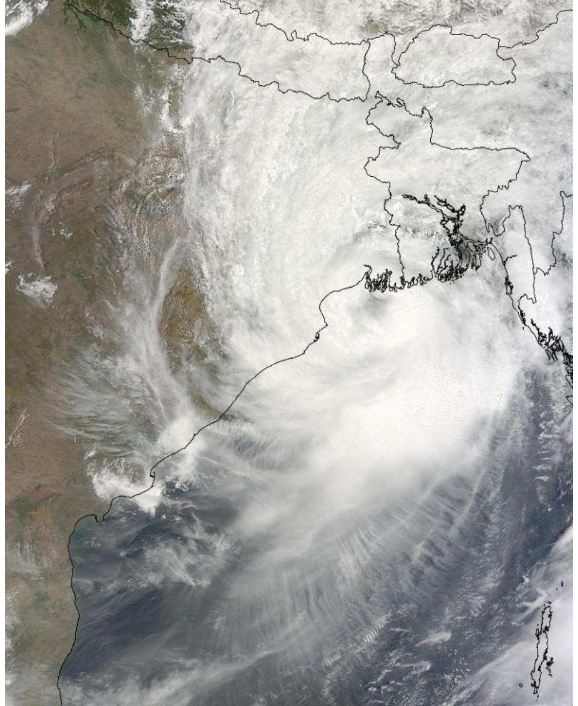 Photo: NASA's Terra satellite saw Aila on May 25 over India and Bangladesh (Image Credit: NASA/MODIS Rapid Response) 