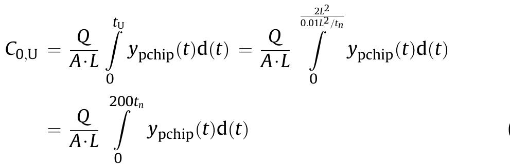 where Q is the airflow rate, m? s~! and A is the exposed surface area  of the building material, m*. Similarly, the lower limit of Co (rep- resented as Co) is given by 