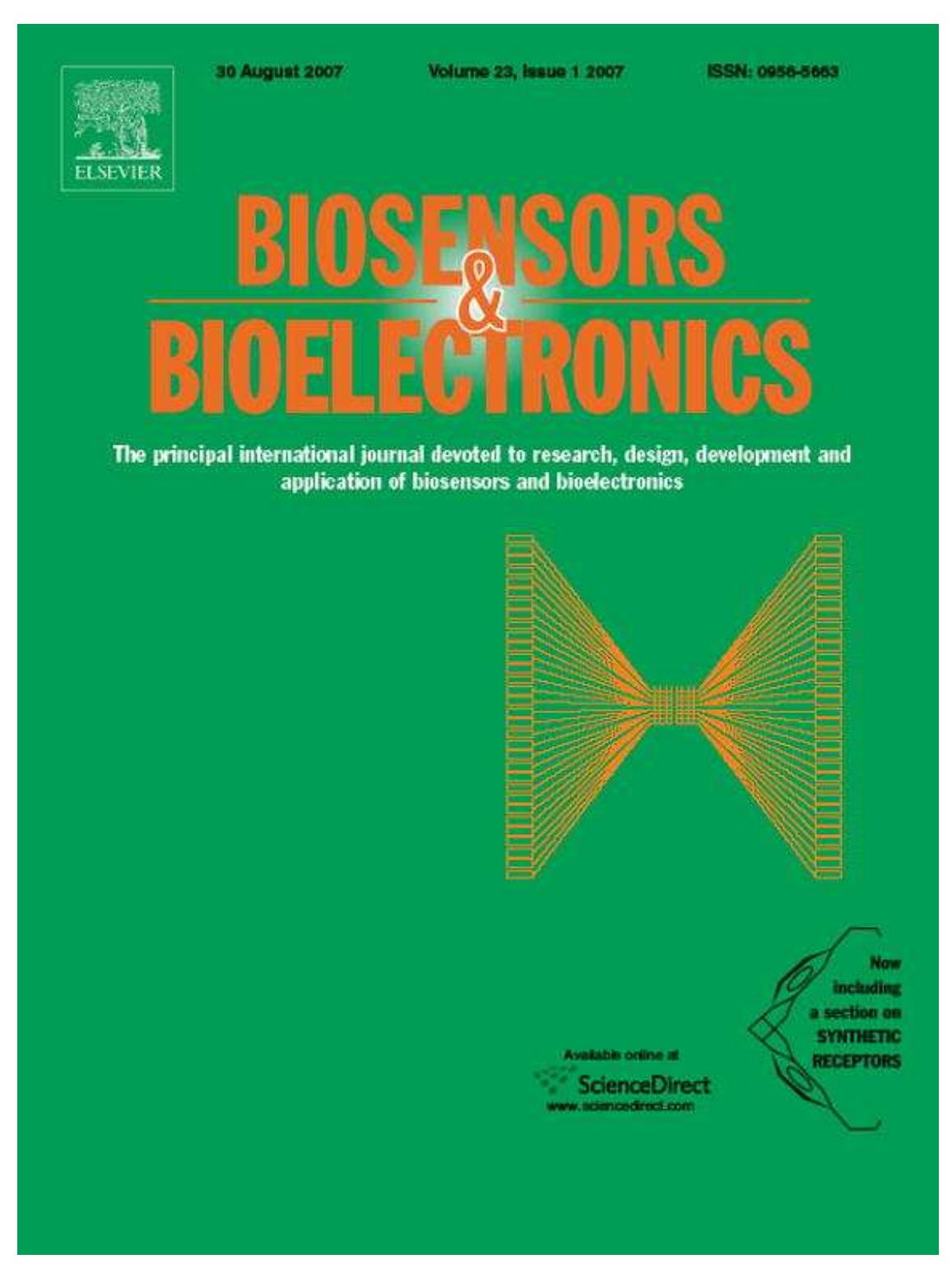 This article was published in an Elsevier journal. The attached copy is furnished to the author for non-commercial research and education use, including for instruction at the author’s institution, sharing with colleagues and providing to institution administration. 