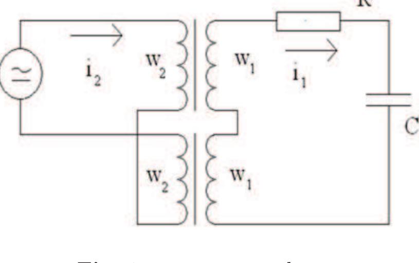 conditions we have an opportunity of creating a high-precision inductive (with thin magnetic films) logical nanoelement. The cycling frequency of which is order 150 MHz and has raised capability [1,2]. In this connection the nanodecreasing of logic cell is more important than increasing of frequency [3]. Now the Japanese scientists Imran Mahboob and Hiroshi Yamaguchi from NTT Basic Research Lab. have proposed the logic element constructed by nanobeam with working frequency order 100 MHz [4].  Parametron (Fig.1) contains two ferromagnetic cores and each of them has two coiled reels with   2 Equations describing the dynamic of parametron 