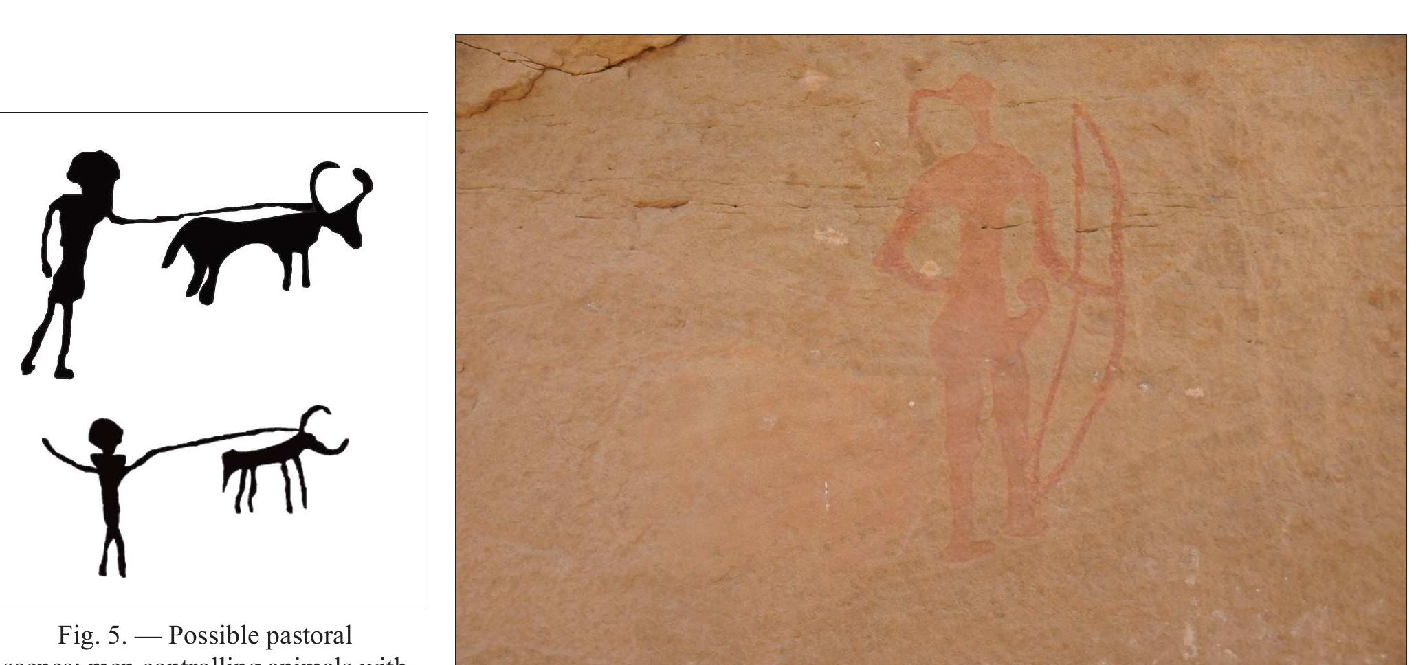 Fig. 6. — Unique Predynastic engraved human figure completely painted in red, Wadi Subeira (height: ca. 26 cm). 