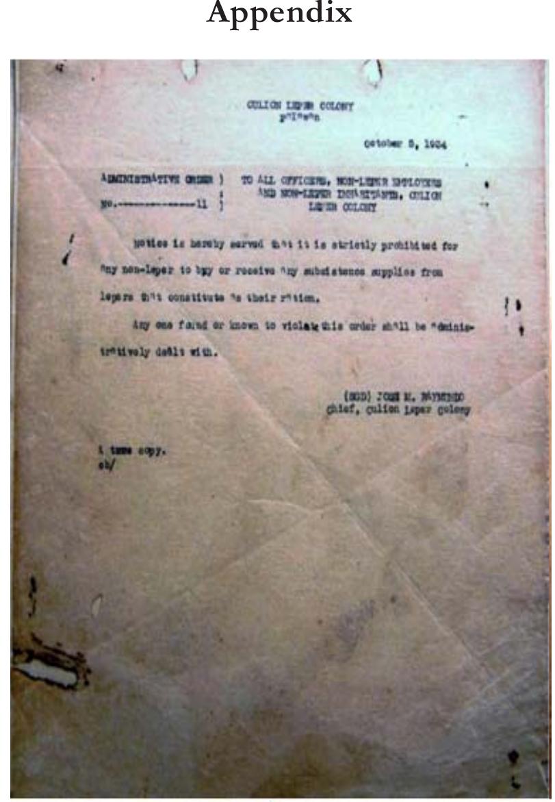 Appendix E. 1934. Administrative Order No. 11. October 5.