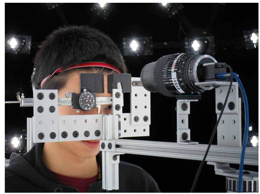 Figure 6: Microstructure acquistion in a polarized LED sphere with macro camera and articulated skin deformer. 