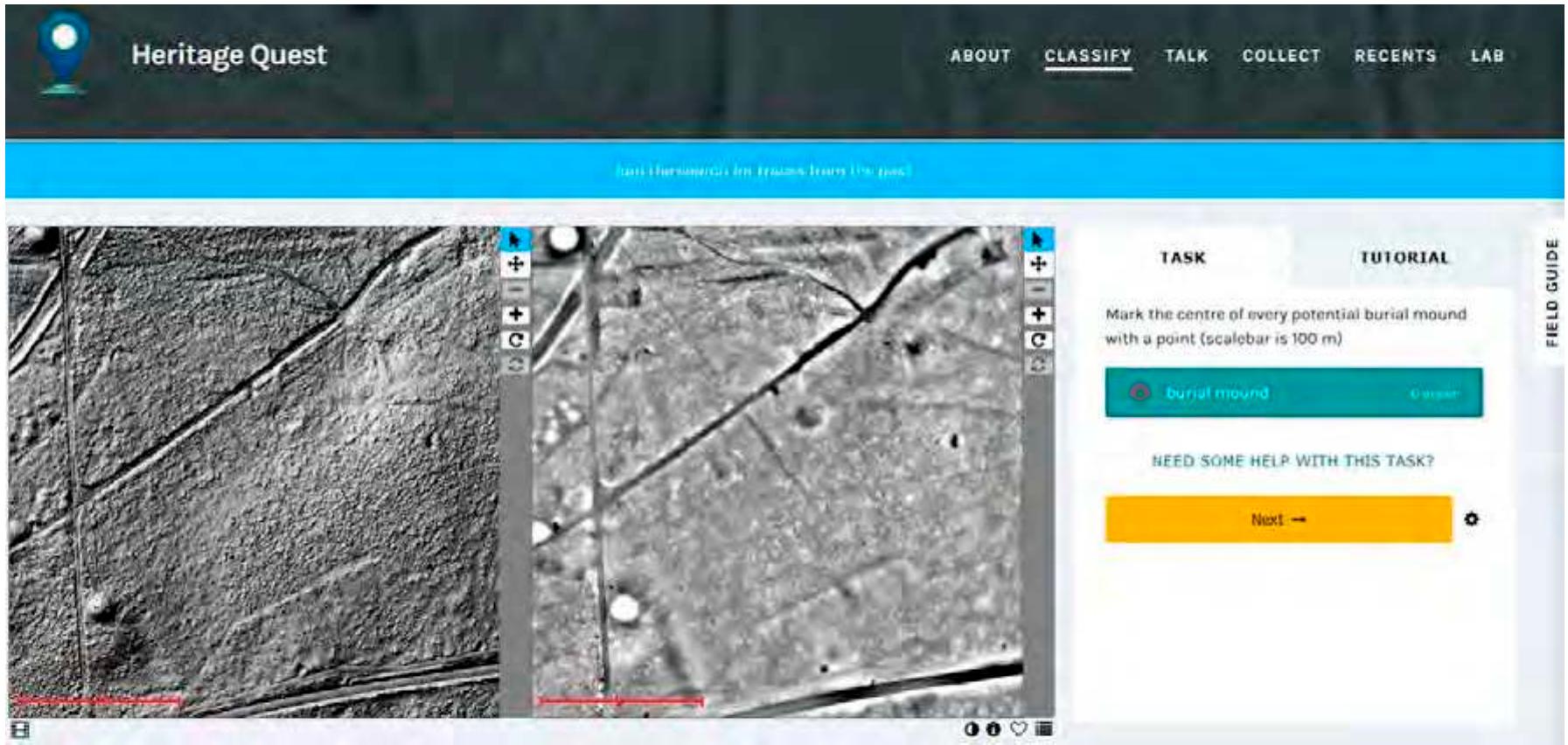 Figure 7. Classifying archaeological objects in LiDAR images in the Heritage Quest project [100] 