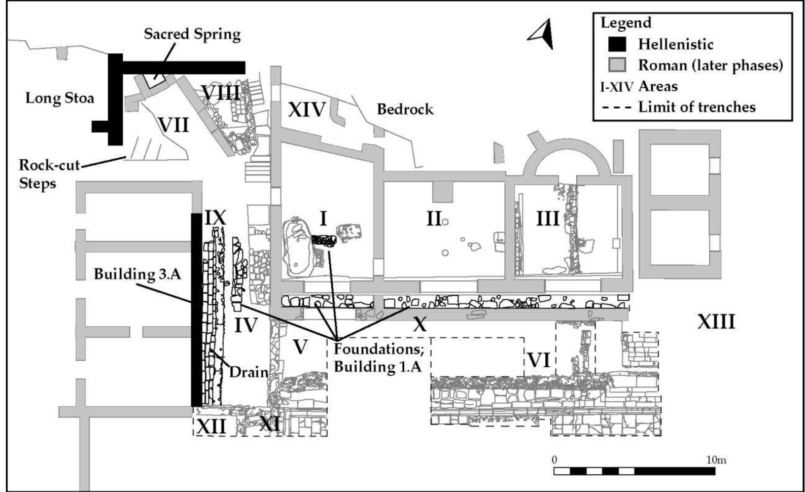Fig. 5 : Hellenistic phase of plan of the tripartite building complex 