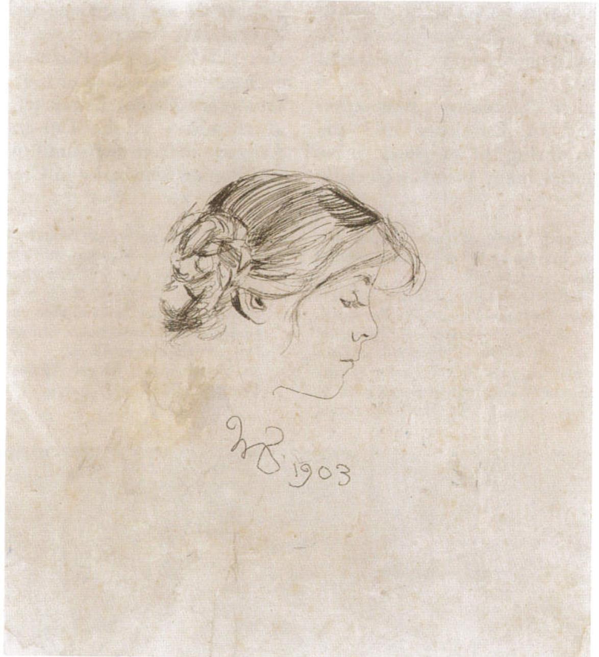136. Stanislaw Wyspianski, Portrait of Helenka, 1903, fluorine etching, 159 x 118 mm (Poznan, National Museum). 