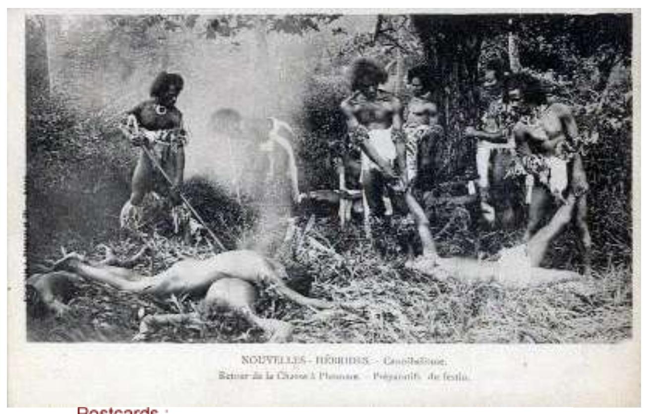 ib eweeruss ew  New-Hebrides — Cannibalism, returning from man-hunt, preparations for the feast. 