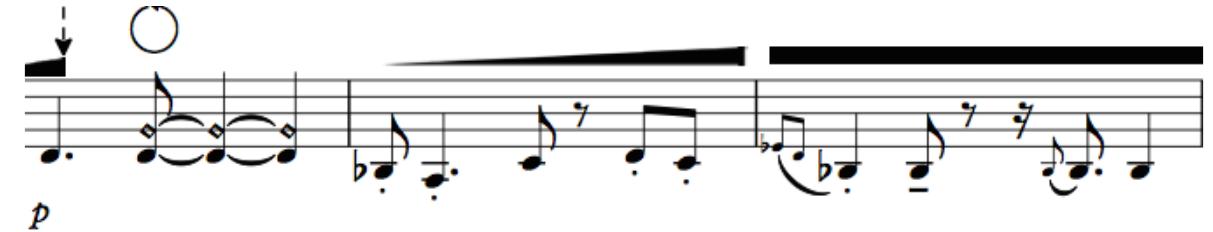 Figure 7. Violin transcription starting in m. 9., adapted from score (S. Moroz) 
