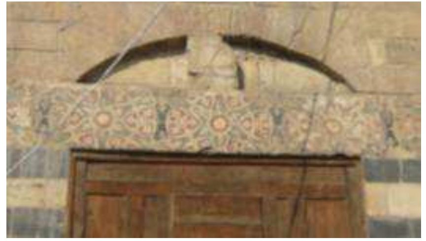Figure 7: Lintel with geometric decorations of coloured marble- Sabil window of Farag ibn Barquq zawia. 