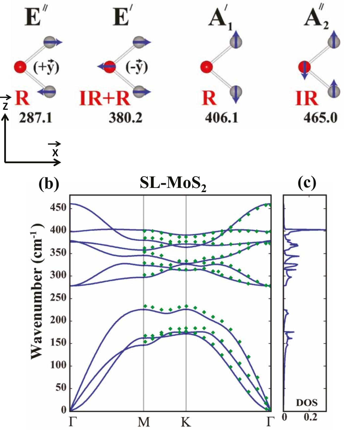 FIG. 6. (color online)—(a) Different optical phonon modes at the I’ point with the corresponding 