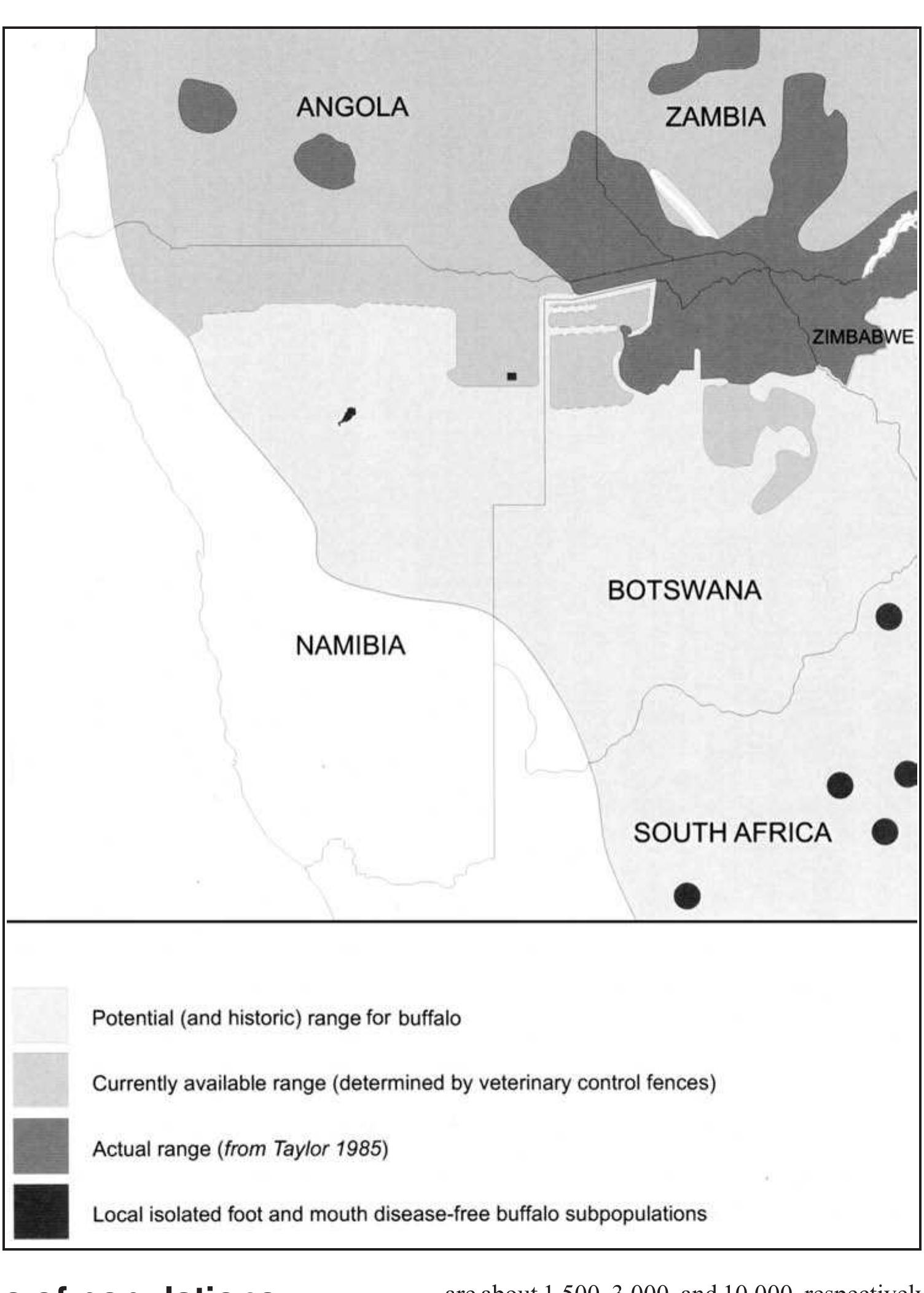 Map 11. Past, available and actual ranges for buffalo 