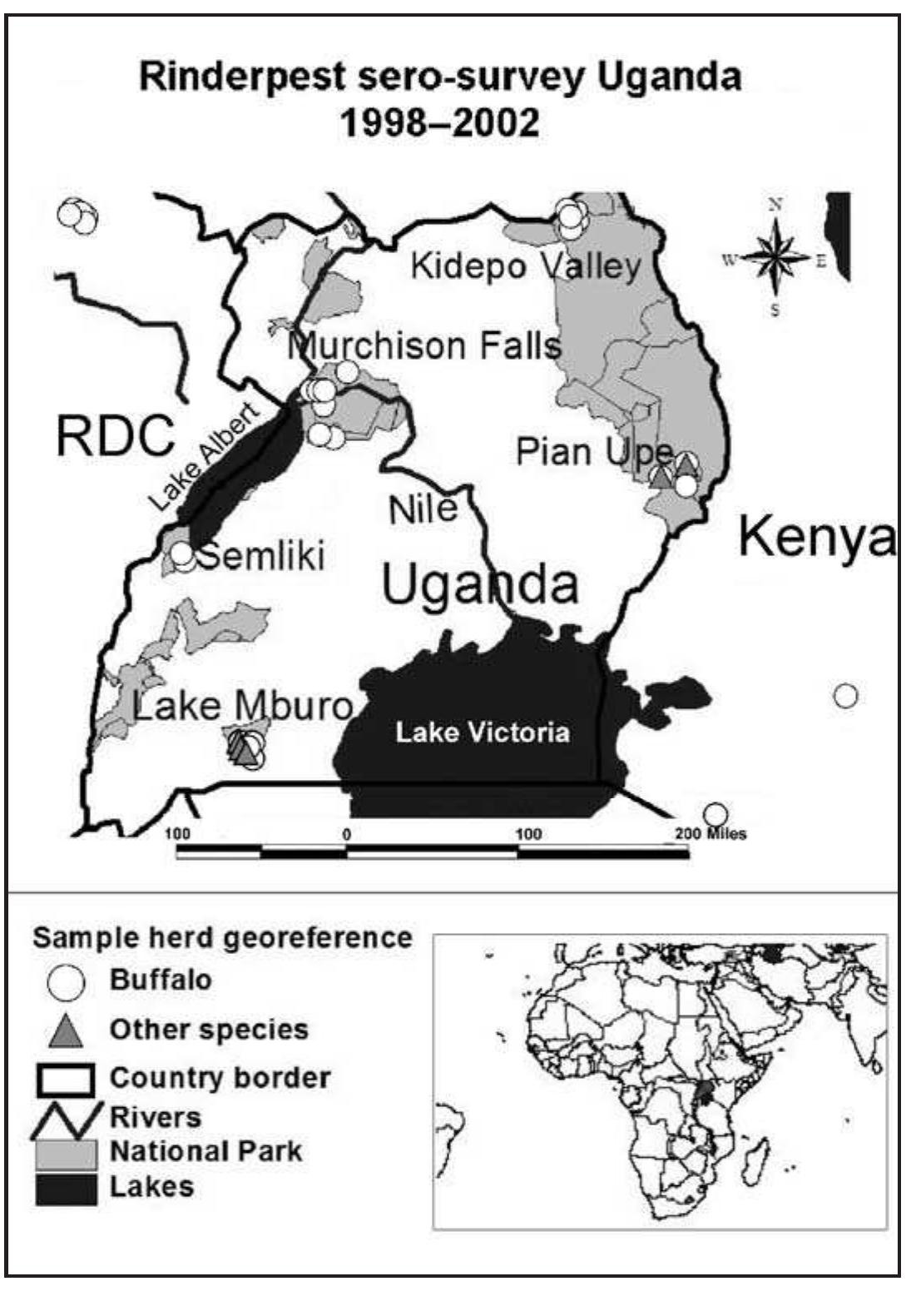 Fig. 1. Sampling sites in Uganda 