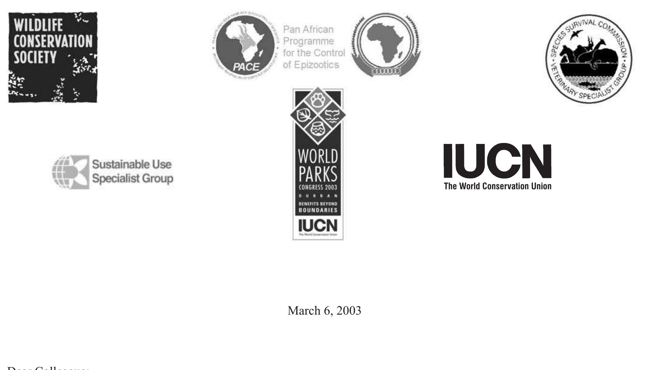 It is our pleasure to invite you to participate in a unique forum being organized for September 14" and 15", 2003 within th context of the World Parks Congress: 