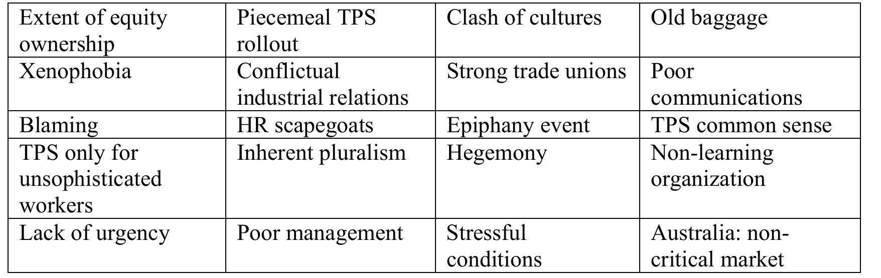 Emergent codes from TMCA interviews 