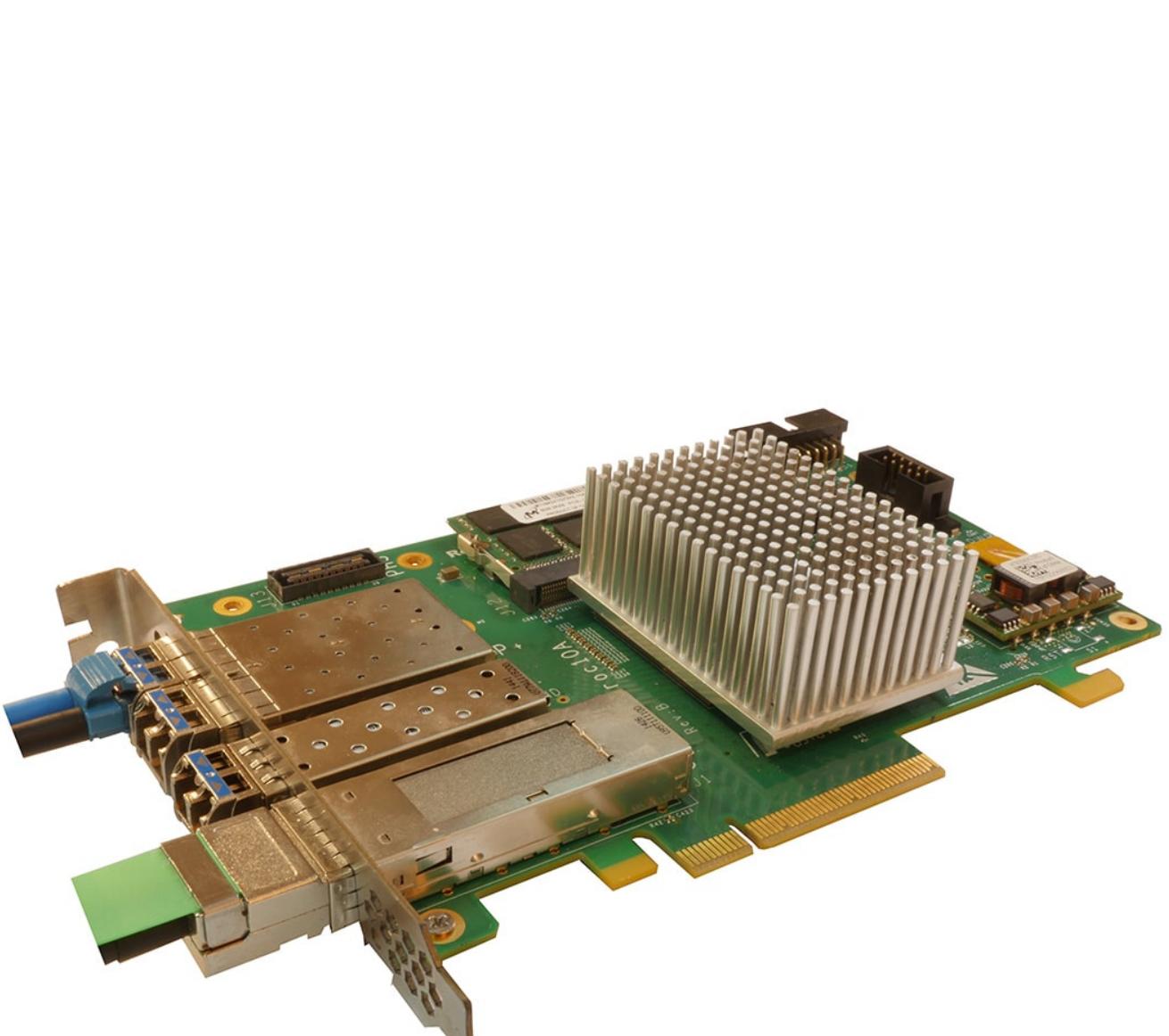 Figure 7. Gidel PROCIOA board with an Intel 10AX115H3F34I2SG FPGA” running the 12-bit Stochastic Computing (SC) implementation at 125MHz. Board used to evaluate the hardware platform models. 