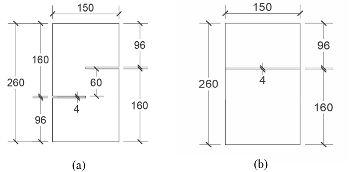 Fig. 4. Schematic illustration for the dimensions adopted, all in mm (a) dimensions of the front view, and (b) dimensions of the side view. 