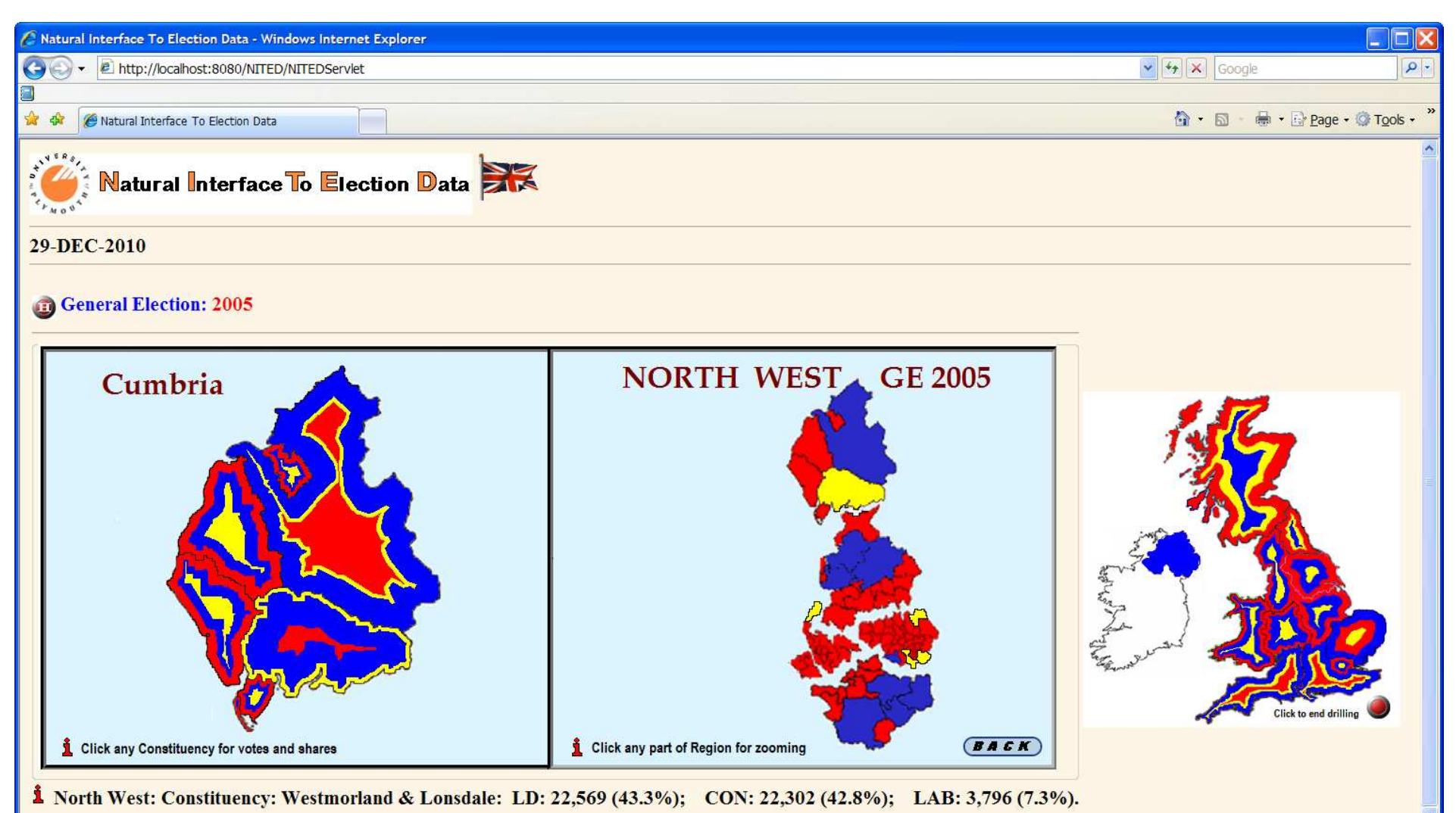 Figure 9. DD-Map of the GE 2005 for splitting of the North West region to Counties 