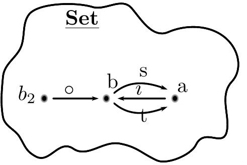 There are two “degenerate” versions of a category. The first one happens when the source or target morphism (s or t) is taken to be the identity. 